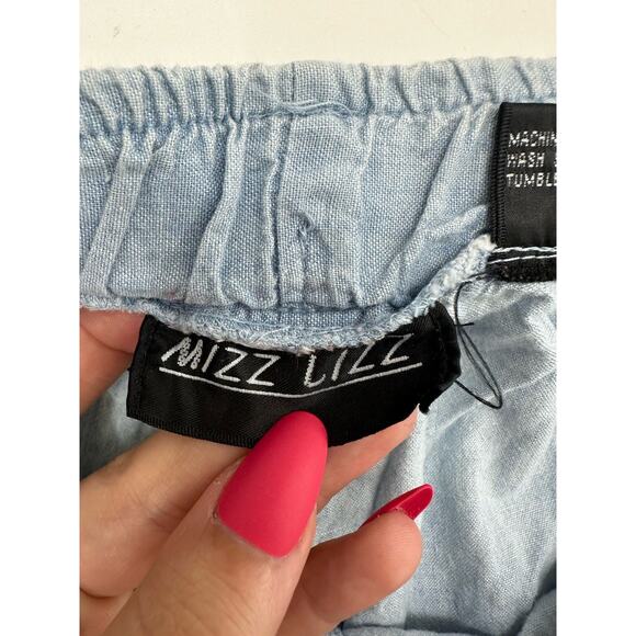 Mizz Lizz Womens Shorts Size Small Chambray Blue Floral High Waisted Vintage - Picture 4 of 11